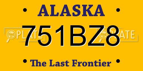 751BZ8 Alaska License Plate