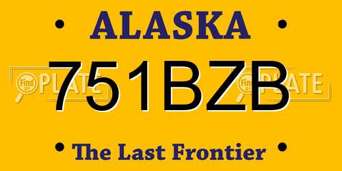 751BZB Alaska License Plate