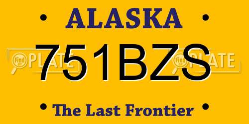 751BZS Alaska License Plate
