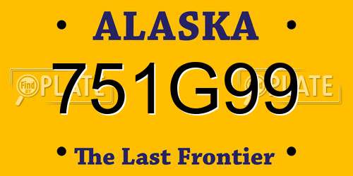 751G99 Alaska License Plate