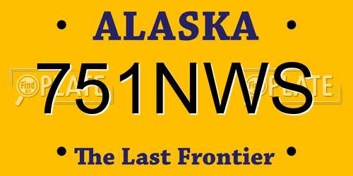 751NWS Alaska License Plate