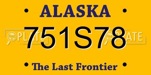 751S78 Alaska License Plate