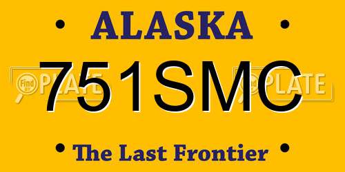 751SMC Alaska License Plate