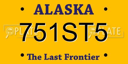 751ST5 Alaska License Plate