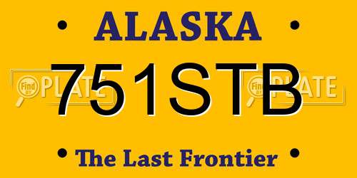 751STB Alaska License Plate
