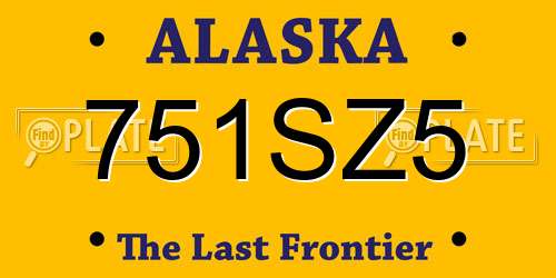 751SZ5 Alaska License Plate