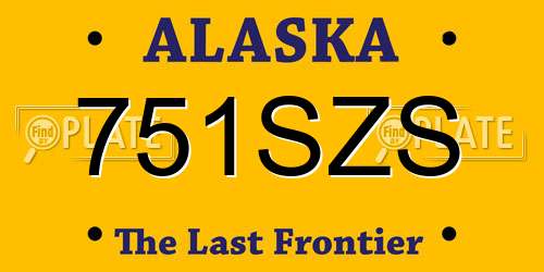 751SZS Alaska License Plate