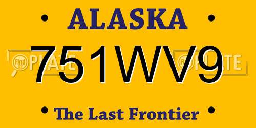 751WV9 Alaska License Plate