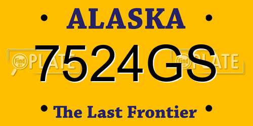 7524GS Alaska License Plate
