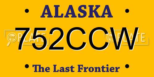752CCW Alaska License Plate