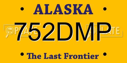 752DMP Alaska License Plate