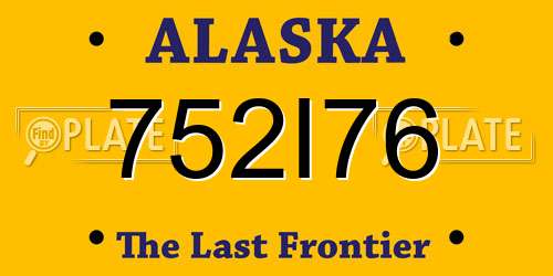 752I76 Alaska License Plate