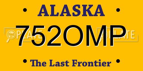 752OMP Alaska License Plate