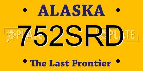 752SRD Alaska License Plate