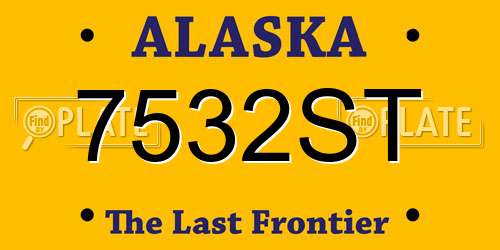 7532ST Alaska License Plate