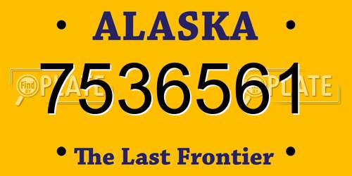7536561 Alaska License Plate