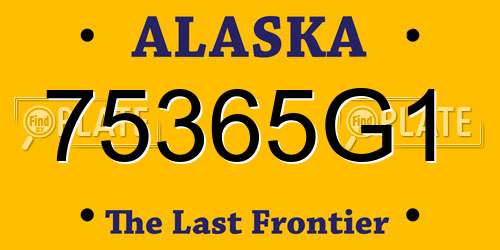 75365G1 Alaska License Plate