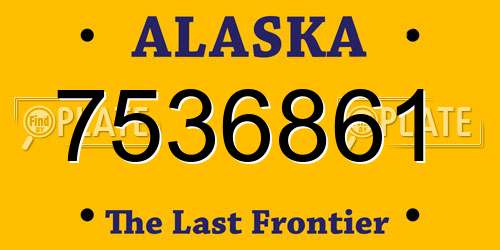7536861 Alaska License Plate