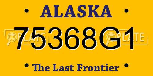 75368G1 Alaska License Plate