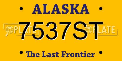 7537ST Alaska License Plate