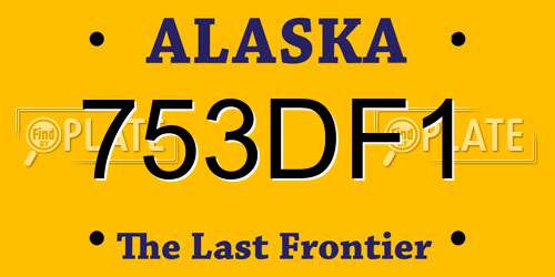 753DF1 Alaska License Plate