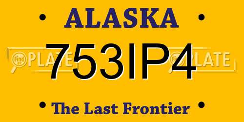 753IP4 Alaska License Plate