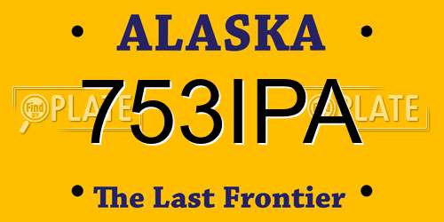 753IPA Alaska License Plate