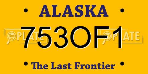 753OF1 Alaska License Plate