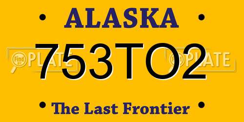753TO2 Alaska License Plate