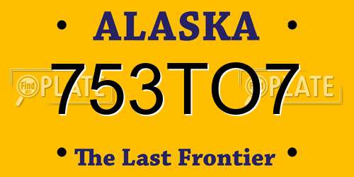 753TO7 Alaska License Plate
