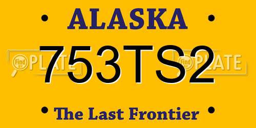 753TS2 Alaska License Plate