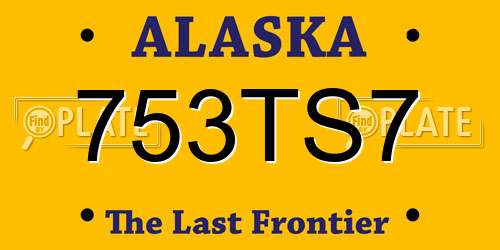 753TS7 Alaska License Plate
