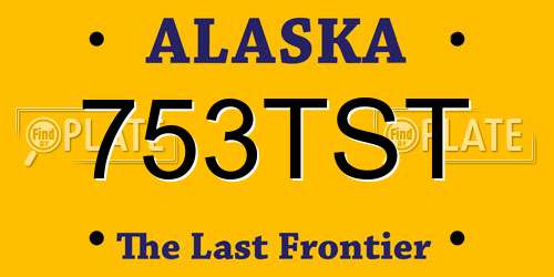 753TST Alaska License Plate