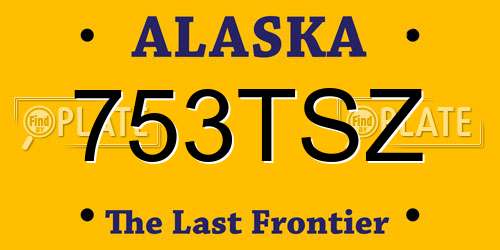 753TSZ Alaska License Plate