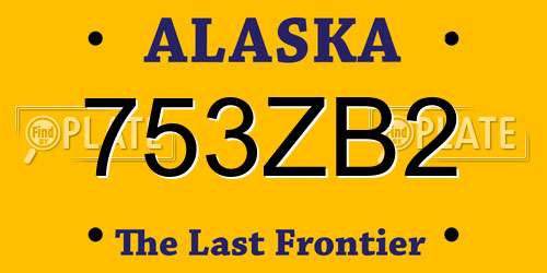 753ZB2 Alaska License Plate