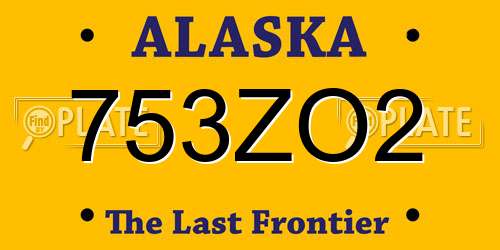 753ZO2 Alaska License Plate