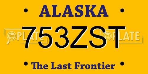 753ZST Alaska License Plate