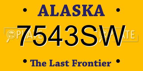 7543SW Alaska License Plate