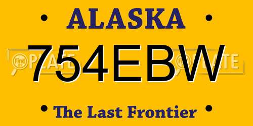 754EBW Alaska License Plate