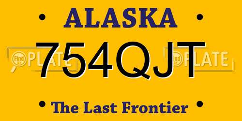 754QJT Alaska License Plate