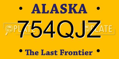754QJZ Alaska License Plate