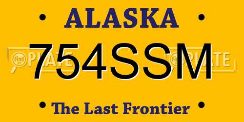 754SSM Alaska License Plate