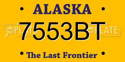7553BT Alaska License Plate