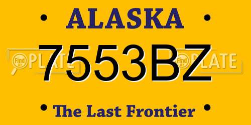 7553BZ Alaska License Plate
