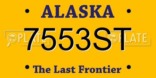 7553ST Alaska License Plate