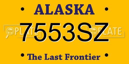 7553SZ Alaska License Plate