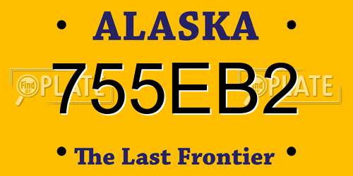 755EB2 Alaska License Plate