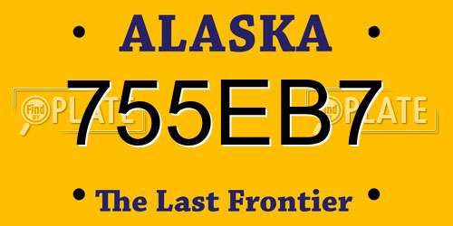 755EB7 Alaska License Plate