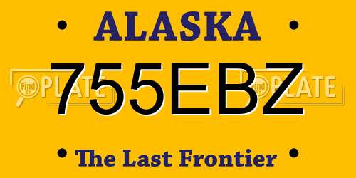 755EBZ Alaska License Plate