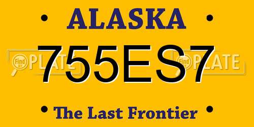 755ES7 Alaska License Plate